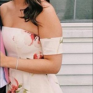 Jessica high-low Summer Brunch Romper Off White